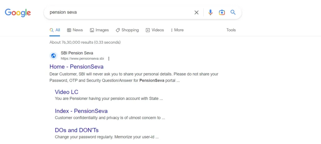 SBI Pension Seva Portal